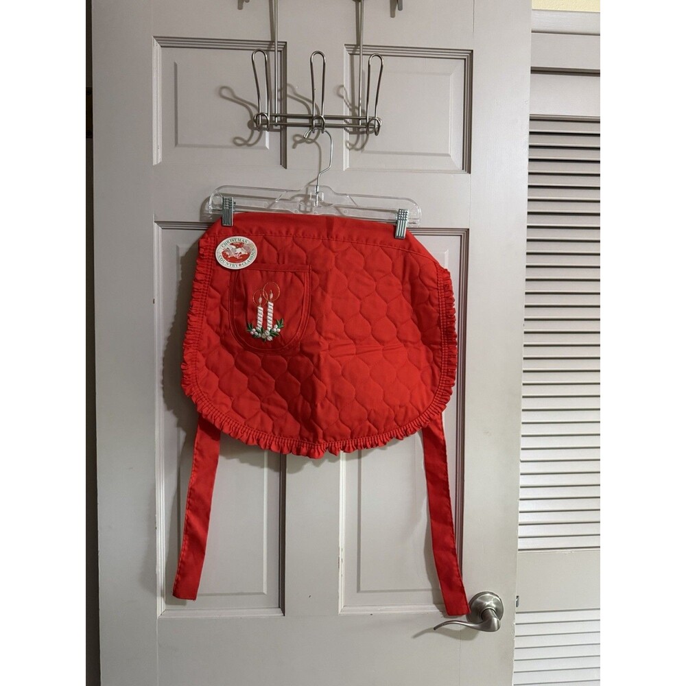 Vintage Christmas Country Classics Holiday Apron NWT Red Single Pocket